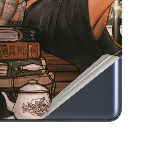 Cozy Autumn Library Witch with Cat and Coffee by Ivy Dolamore Galaxy S20 Fan Edition Skin